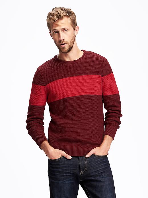 Image number 1 showing, Striped Textured Sweater for Men