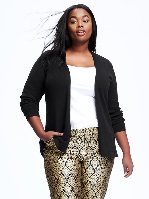 View large product image 1 of 1. Open-Front Plus-Size Cardi