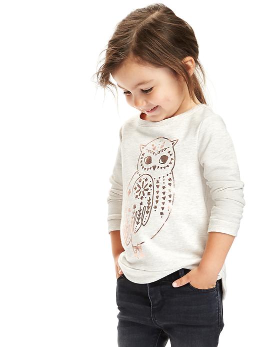 View large product image 1 of 1. Foil-Graphic French-Terry Sweatshirt for Toddler