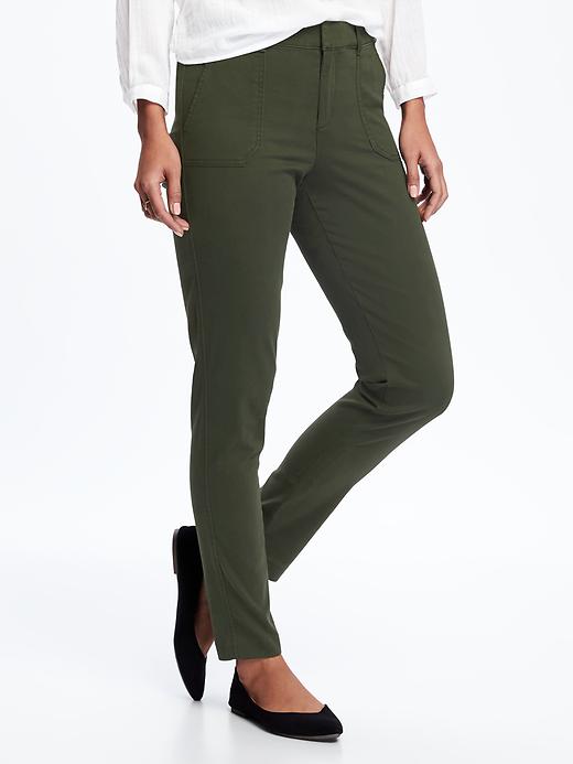 View large product image 1 of 2. Mid-Rise Pixie Utility Chinos for Women