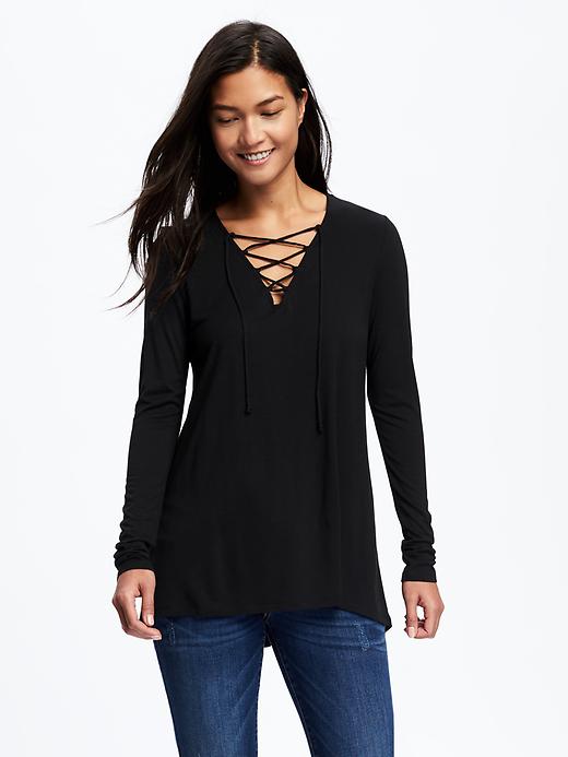 Image number 1 showing, Lace-Up Swing Top for Women