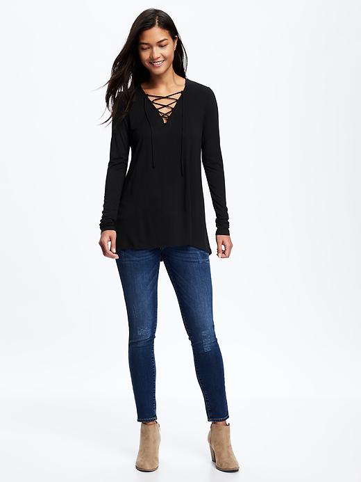 Image number 3 showing, Lace-Up Swing Top for Women