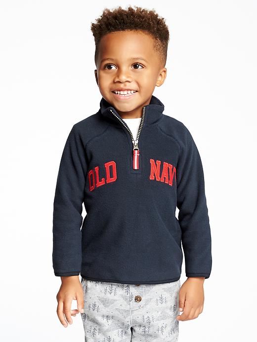 View large product image 1 of 2. Micro Performance Fleece Logo 1/2-Zip Pullover for Toddler