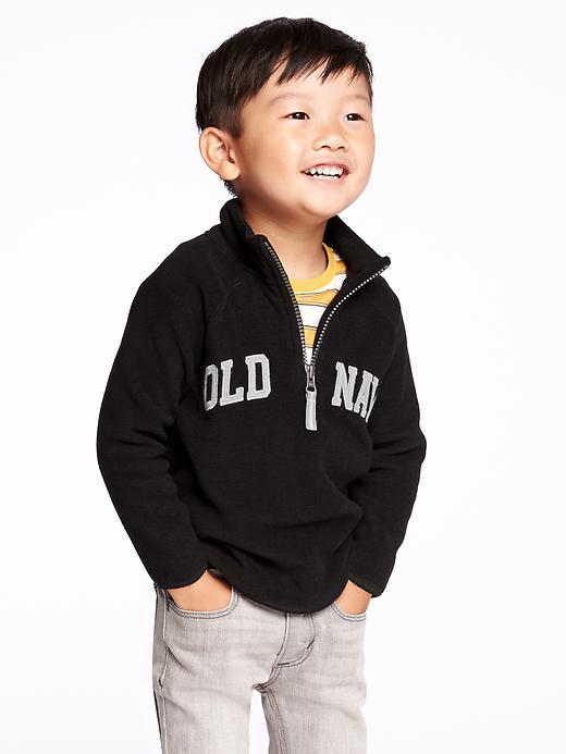 View large product image 1 of 1. Micro Performance Fleece Logo 1/2-Zip Pullover for Toddler