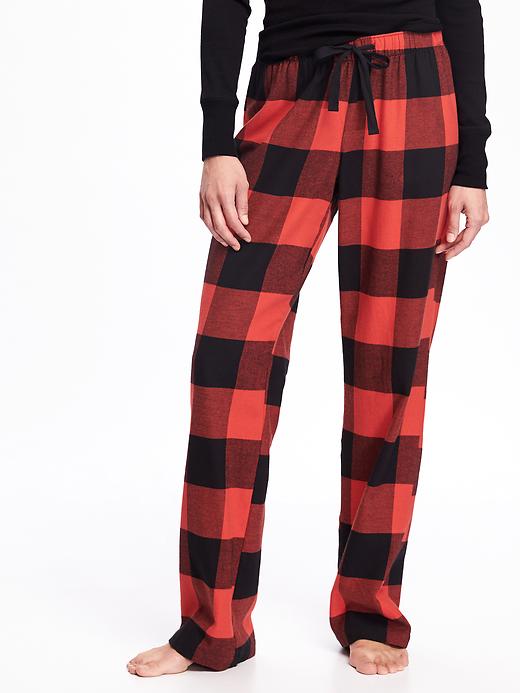View large product image 1 of 1. Flannel Drawstring Sleep Pants for Women