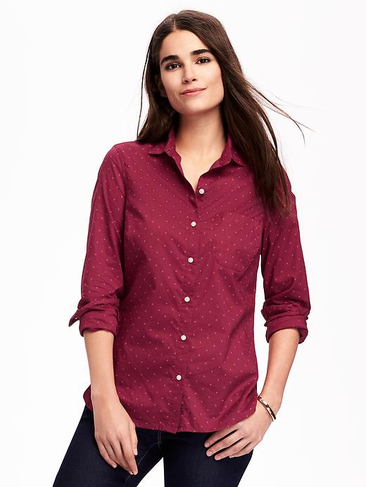 Image number 1 showing, Pin-Dot Classic Shirt for Women