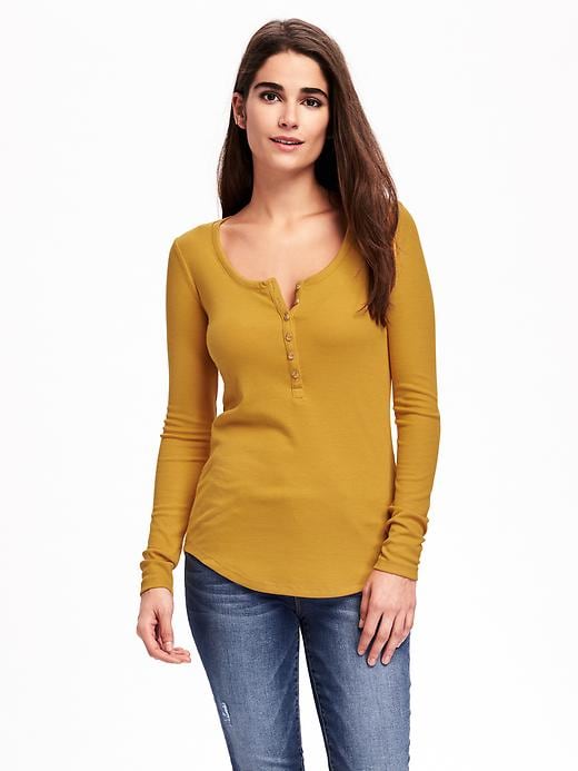 View large product image 1 of 1. Rib-Knit Henley for Women