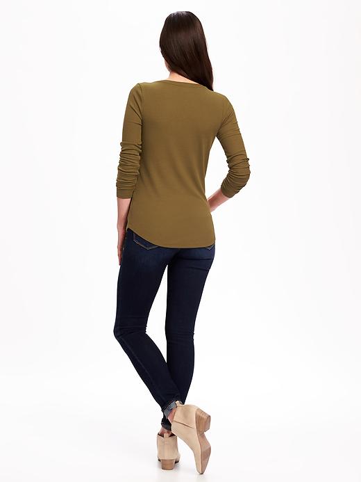 Image number 2 showing, Rib-Knit Henley for Women