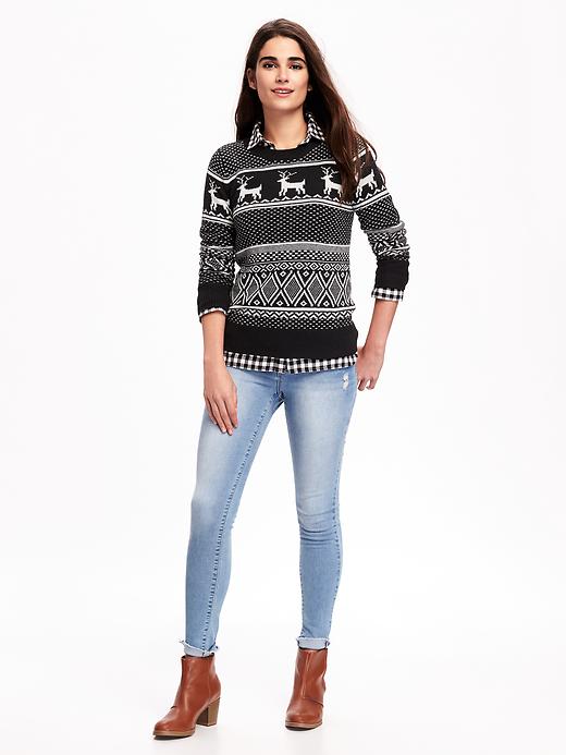 Image number 3 showing, Reindeer-Graphic Sweater for Women