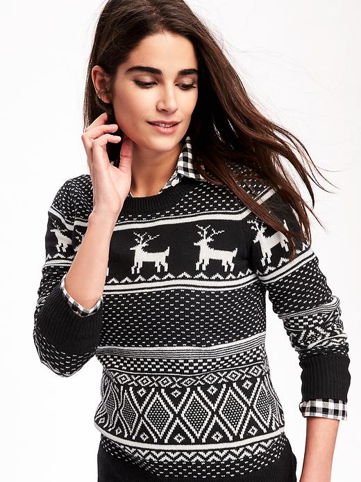 Image number 4 showing, Reindeer-Graphic Sweater for Women