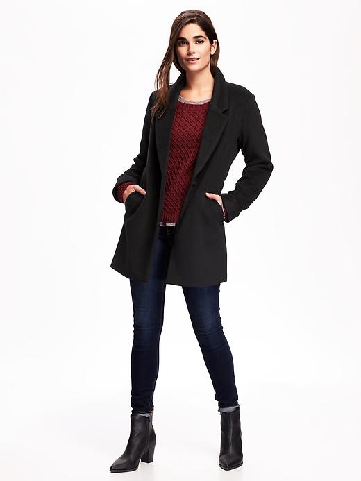 Image number 3 showing, Wool-Blend Everyday Coat for Women