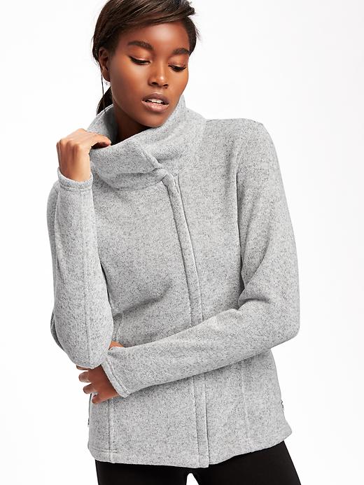 Image number 4 showing, Go-Warm Asymmetrical-Zip Fleece Jacket for Women