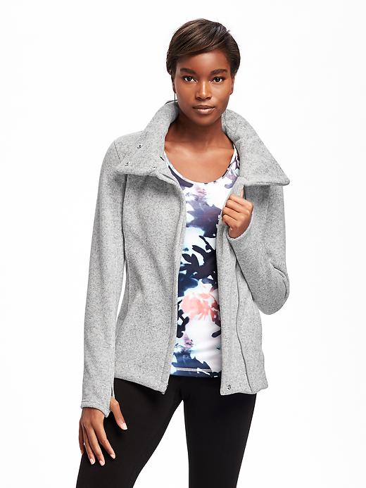 Image number 1 showing, Go-Warm Asymmetrical-Zip Fleece Jacket for Women