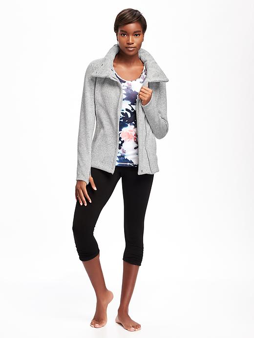 Image number 3 showing, Go-Warm Asymmetrical-Zip Fleece Jacket for Women