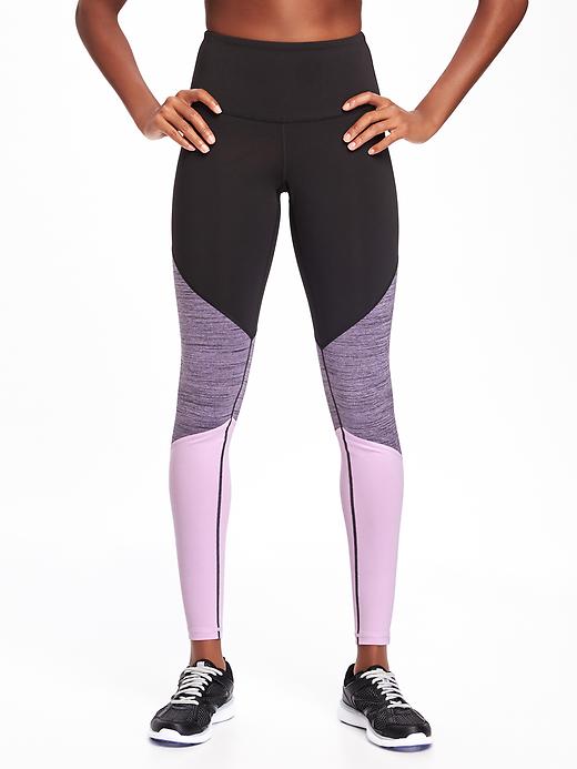 View large product image 1 of 1. Go-Dry High-Rise Color-Block Compression Tights for Women