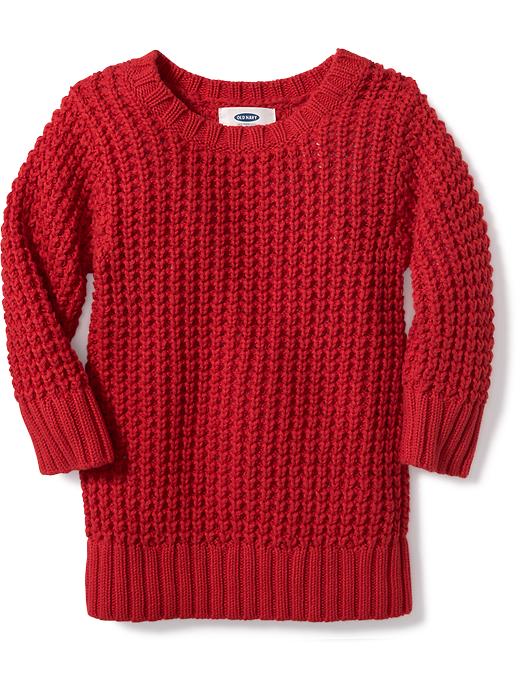View large product image 1 of 1. Open-Knit Cocoon Sweater for Toddler Girls
