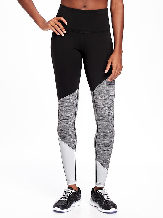 View large product image 1 of 3. Go-Dry Mid-Rise Color-Block Compression Tights for Women