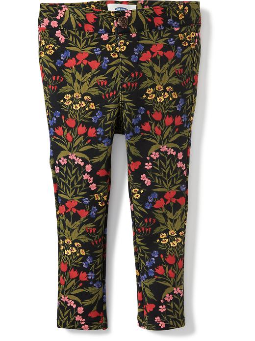 View large product image 1 of 2. Floral Ponte-Knit Skinny Pants for Toddler Girls