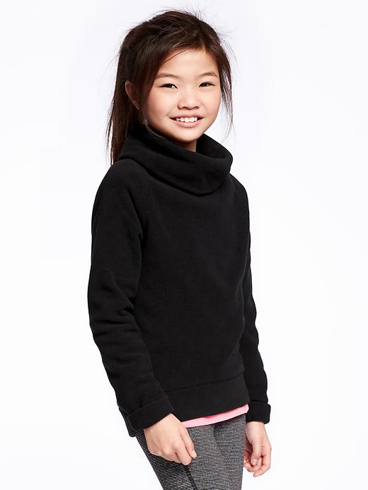 View large product image 1 of 2. Cowl-Neck Micro Fleece Pullover for Girls