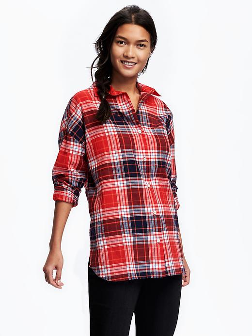 Image number 1 showing, Boyfriend Plaid Shirt for Women
