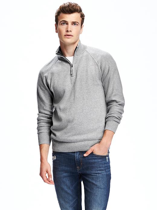 View large product image 1 of 1. Mock-Neck 1/4-Zip Pullover for Men