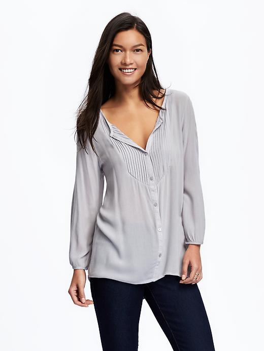 Image number 1 showing, Pintuck Blouse for Women