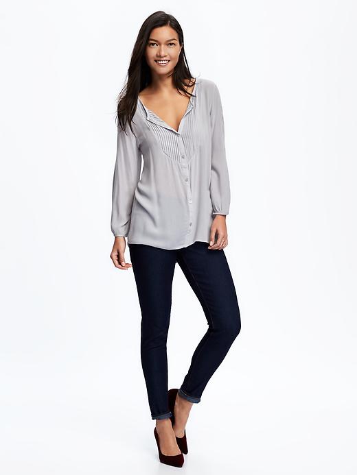 Image number 3 showing, Pintuck Blouse for Women