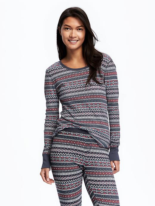 Image number 1 showing, Thermal Patterned Tee for Women