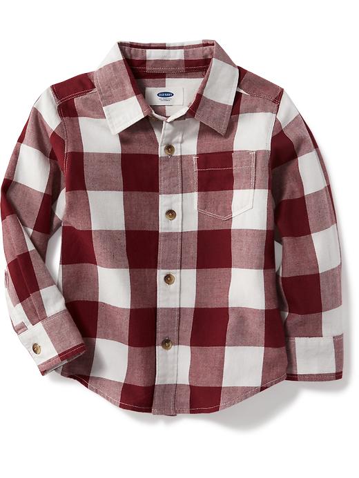 View large product image 1 of 1. Buffalo-Plaid Pocket Shirt for Toddler