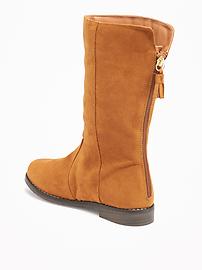 View large product image 3 of 3. Tall Sueded Zip-Back Boots for Girls