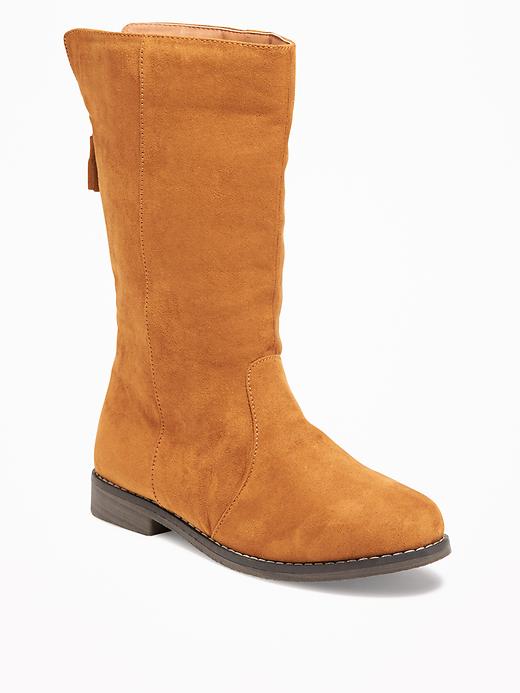View large product image 1 of 3. Tall Sueded Zip-Back Boots for Girls