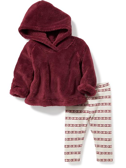 View large product image 1 of 1. Faux-Fur Hoodie & Printed Legging 2-Piece Set for Baby