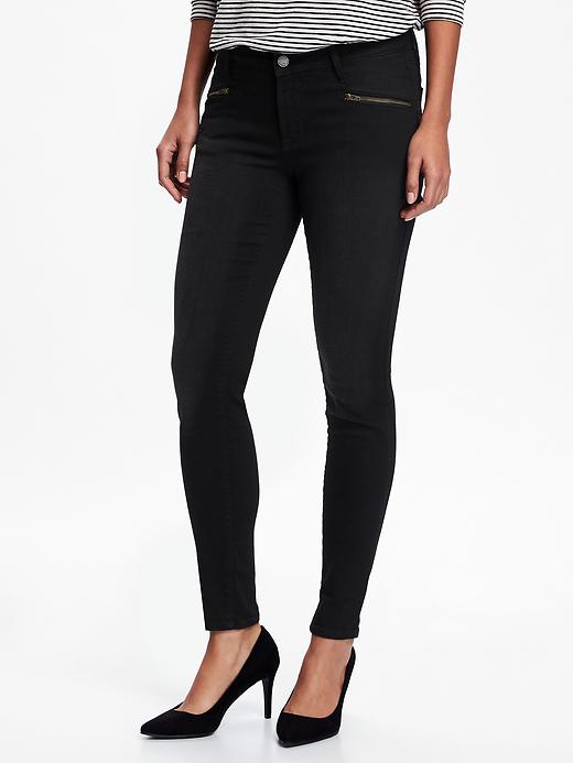 View large product image 1 of 3. Mid-Rise Rockstar Moto Jeans for Women