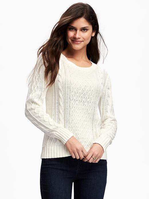 View large product image 1 of 1. Classic Cable-Knit Sweater for Women