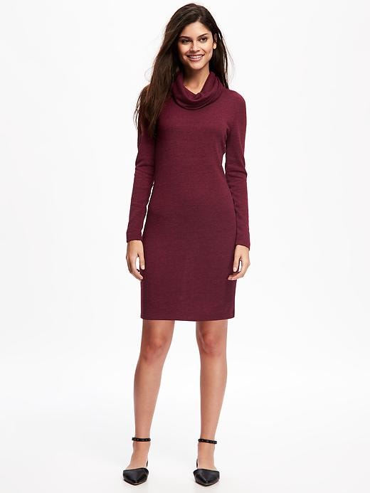 Image number 1 showing, Fitted Cowl-Neck Dress for Women