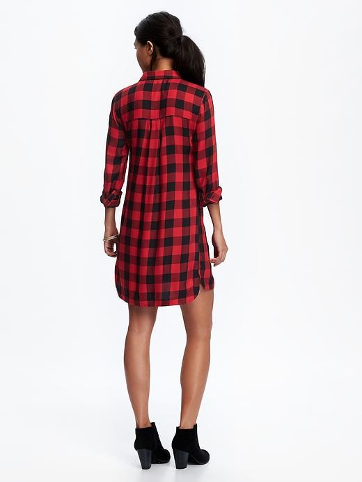 Image number 2 showing, Plaid Shirt Dress for Women