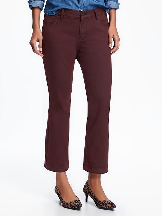 View large product image 1 of 3. Mid-Rise Cropped Flare Jeans for Women