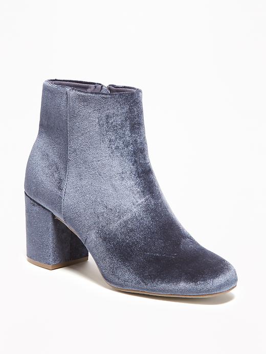 Image number 1 showing, Velvet Ankle Boots for Women