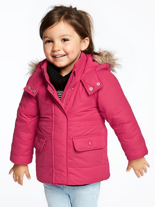 View large product image 1 of 2. Hooded Frost-Free Jacket for Toddler Girls