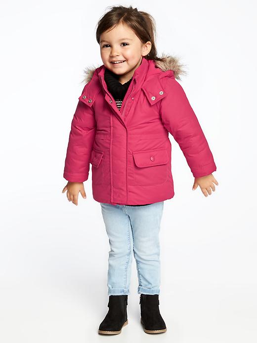 View large product image 2 of 2. Hooded Frost-Free Jacket for Toddler Girls