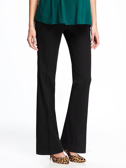 View large product image 1 of 3. Maternity Fitted Full-Panel Mid-Rise Pants