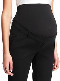 View large product image 3 of 3. Maternity Fitted Full-Panel Mid-Rise Pants