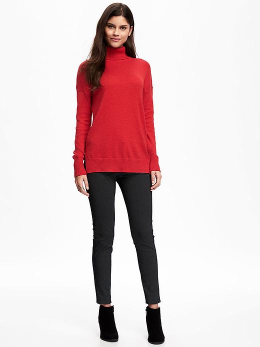 Image number 3 showing, Relaxed Hi-Lo Turtleneck Pullover for Women