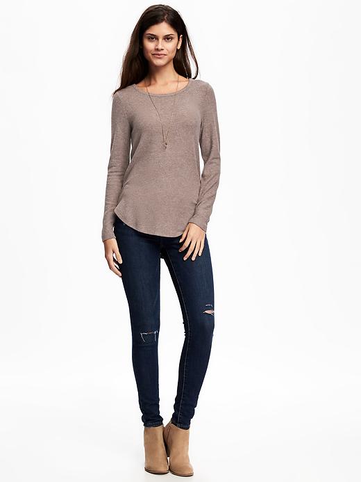 Image number 3 showing, Relaxed Brushed-Jersey Tee for Women