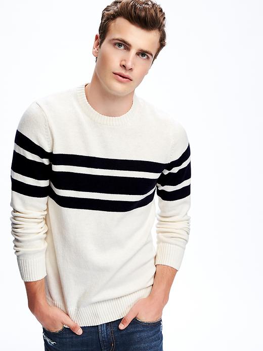 Image number 4 showing, Striped Crew-Neck Sweater for Men