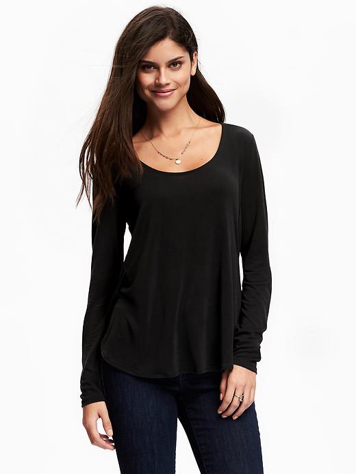 View large product image 1 of 1. Relaxed Tulip-Hem Tee for Women
