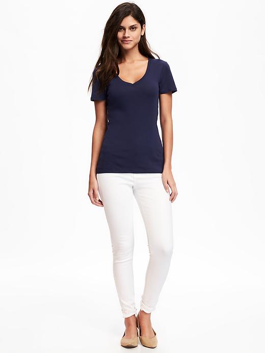Image number 3 showing, Fitted V-Neck Tee for Women