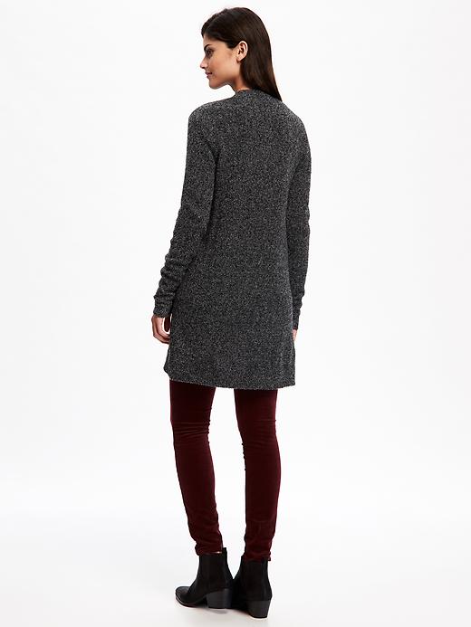 Image number 2 showing, Long Open-Front Boucl&#233 Cardi for Women