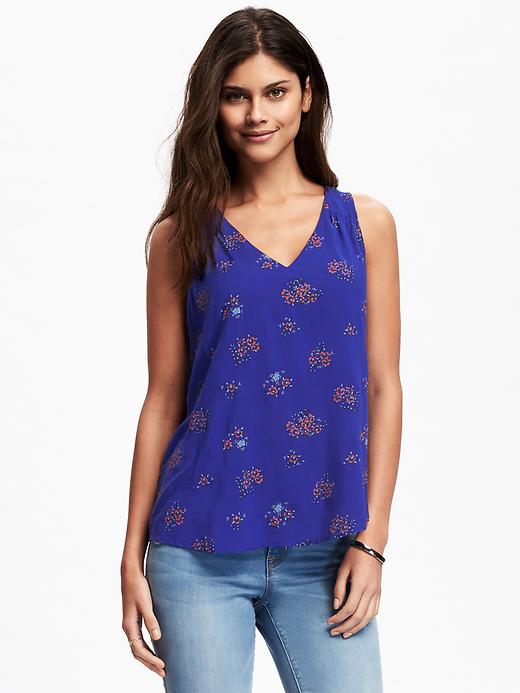 View large product image 1 of 1. Cutout-Back V-Neck Tank for Women