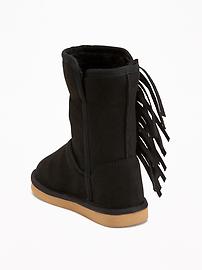 View large product image 3 of 4. Sueded Fringe Boots for Baby
